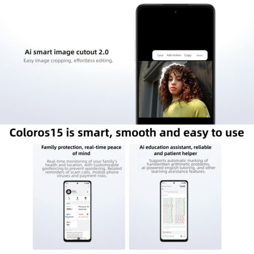 OPPO A6i 5G, 8 Go + 128 Go, lecteur d'empreintes digitales latéral, 6,67 pouces, ColorOS 15, Android 15, Dimensity 6300 Octa Core, réseau : 5G (blanc) SO252W688-013